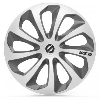 Tapacubos SPARCO Sicilia 15, Plata/Gris, Set de 4
