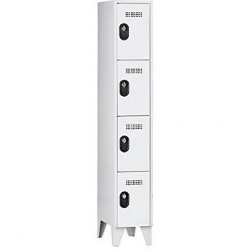 Armario de 4 compartimentos bajo llave Köln Wolf 985611, color gris claro, dimensiones 300 mm
