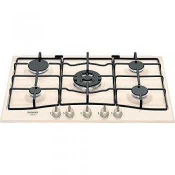 Piano de Cocina a Gas Hotpoint Ariston PCN 750 T (OW) R/HA - 5 Zonas, 75 cm, Color Marfil