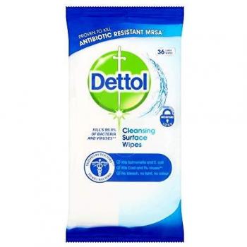 Dettol Anti-Bacterial Cleansing Surface Wipes - 2x packs of 36 large wipes by Dettol