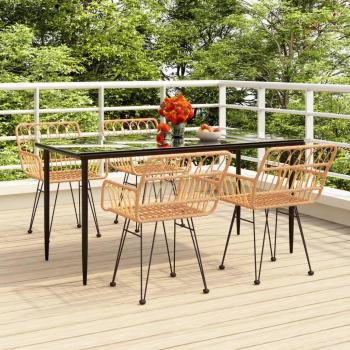 5 Piece Poly Rattan Garden Dining Set