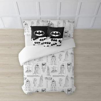 Funda Nórdica Batman 100% algodón con botones, extrasuave, de calidad, multicolor, 175 hilos, tamaño 240 x 240 cm para cama de 150/160 cm, fabricada en España