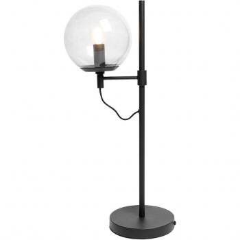 Lámpara de mesa Sotiana de Lucande, globo de cristal negro, diseño vintage, material vidrio, 1 llama E14, adecuada para salón y comedor