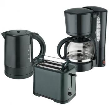 Efbe-Schott Juego de desayuno WK 1080 + to 1080 + KA 1080 Hervidor de agua 1 L, Tostadora y cafetera eléctrica 1,25 l verde oscuro