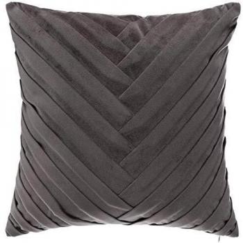Cojín Trenzado de Terciopelo Gris Oscuro 40x40cm - Elegancia Refinada