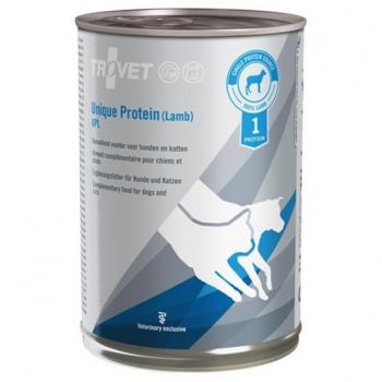 Comida húmeda Trovet Unique Protein UPL Cordero para perro y gato 400 g