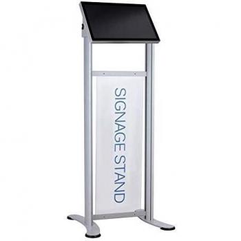 Soporte Digital de Señalización con Vela Informativa - Capacidad hasta 10 kg, Color Plateado