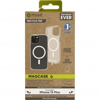 Muvit for Change Funda Recycletek Magsafe Transparente para Apple iPhone 15 Plus