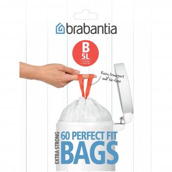 Brabantia 348969 - Bolsas basura, dispensador, 5 l, 60 unidades