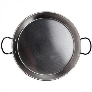 Paellera de Acero Pulido Gris Vaello La Valenciana para Inducción y Vitrocerámica, 30 cm - 4 Raciones