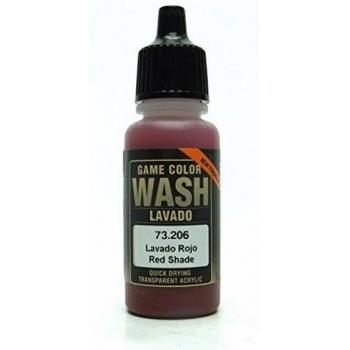 Vallejo- Game Color Wash Pintura acrílica Transparente de Secado rápido, 17 ml, Rojo