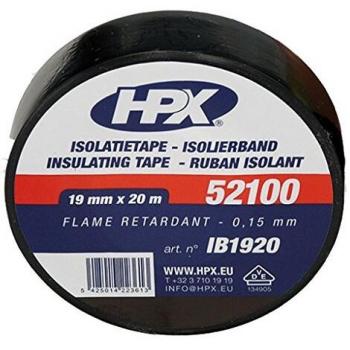 Cinta aislante PVC VDE negra 19mm x 20m - Aislamiento eléctrico, resistente al fuego, fácil de rasgar