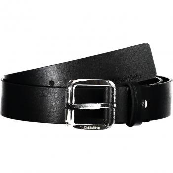 Sophisticated Black Leather Belt with Metal Buckle - 90 cm / 36 Inches