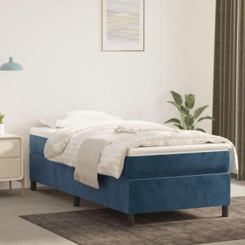 Cama solar sin colchón azul oscuro 80x200 cm en terciopelo con estructura de cama box spring Vidaxl Azul