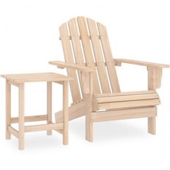 vidaXL Garden Adirondack Chair with Table Solid Fir Wood