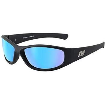 Dirty Dog 53547 Satin Black Satin Black Boofer Wrap Sunglasses Polarised Cycling, Running, Lens Category 3 Lens Mirrored Size 68mm