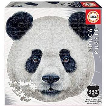 Educa Borras - Serie Animal Face Shaped, Puzzle 375 piezas, Oso panda