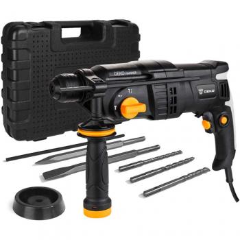 DEKO Taladro Percutor, Martillo perforador de taladro de 800 vatios con Mango auxiliar y cable Velocidad variable eléctrica, Taladro eléctrico potente de velocidad variable con BMC y 5pcs Accesorios