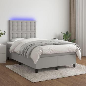Colchón para cama de muelles y tela LED gris claro 120x200 cm