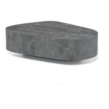 Mesa de salón moderna en piedra gris 100 x 52 x 28 cm