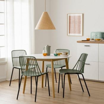 Mesa de Comedor Redonda Básica 100 cm DM Natural - Blanco 100 x 75,3 cm