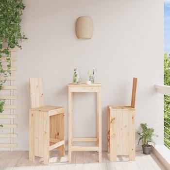 Taburetes altos de madera maciza para exterior y cocina, 2 uds, dimensiones 40x42x120 cm, color marrón