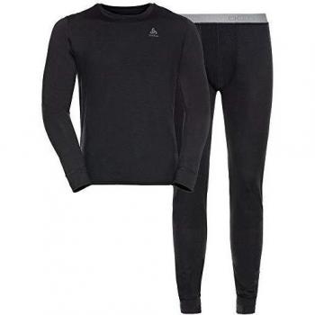 Odlo Juego básico de Lana Merino para Hombre., Negro, S