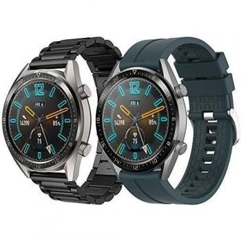 Supore Correa Compatible con Huawei Watch GT2 46mm/Watch GT 46mm/Watch GT Active/Watch 2 Pro/Honor Watch Magic/Galaxy Watch 46mm/Gear S3/Gear 2, Correa de Repuesto de Acero Inoxidable de 22 mm