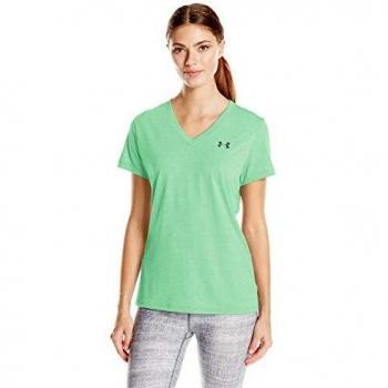 Under Armour Threadborne Tren SSV Twist Camisa Manga Corta, Mujer, Green Typhoon / / Charcoal