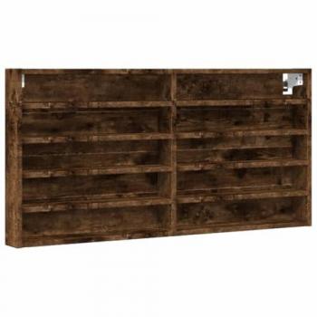 Vitrina de madera de ingeniería roble ahumado 100x8,5x50 cm, mueble vitrina, armario montado en la pared, mueble de almacenamiento montado en la pared