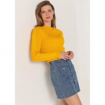 Falda tejana abotonada azul Lois Jeans para mujer