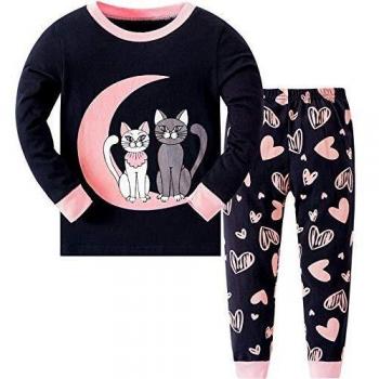 Tkiames Bambine Giraffa 2 pezzi Pigiama a Maniche Lunghe per Ragazze Pajama Set 100% Cotone