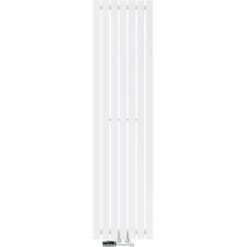 Radiador de Toallas Stella 370x1400 mm Blanco con Conexión de Esquina y Termostato