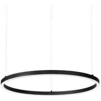Lámpara de techo colgante LED integrada, delgada, redonda, no regulable, 50 cm, negra, 4000 K - Ideal Lux