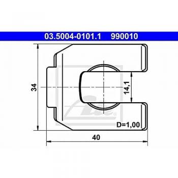 Soporte de manguera de freno ATE, tubo flexible de freno, Ref: 03.5004-0101.1