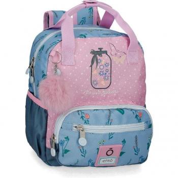 Mochila pequeña Enso We Love Flowers con diseño floral y llavero pompón