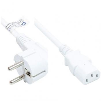 Cable eléctrico tipo E+F CEE 7/7 a C13, blanco, 1,00 mm², 2,5 m