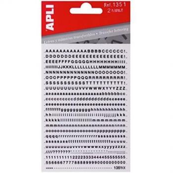 APLI 1351 - Letras, números y signos transferibles, helvetica medida 2,5 mm