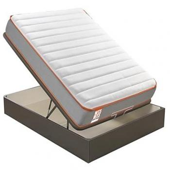 Colchón Sostenible Visco Soja Natural + Canapé Abatible Wengué Gran Capacidad 135x190 - Entrega, Montaje y Retirada Usado Incluidos