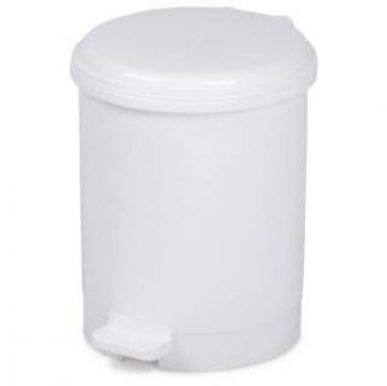 Papelera CEP blanca con tapa y pedal de 13 litros