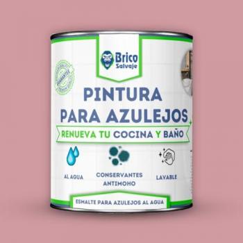 Pintura Brillante para Azulejos Bricosalvaje - Rosa Empolvado, 4L | Fácil Aplicación, Renueva y Protege, Acabado de Brillo Intenso, a Base de Agua, Sin Im
