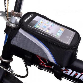 Strata24 Roswheel - Bolsa para cuadro de bicicleta con una superficie de PVC transparente para Samsung Galaxy S3/S4, iPhone 4S, iPhone 5, HTC, etc.