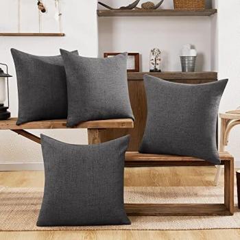 Deconovo Funda de cojin para Salón 4 Piezas 50x50cm Gris Oscuro
