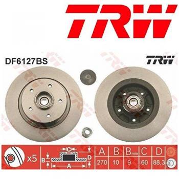 TRW DF6127BS Brake Disc Single