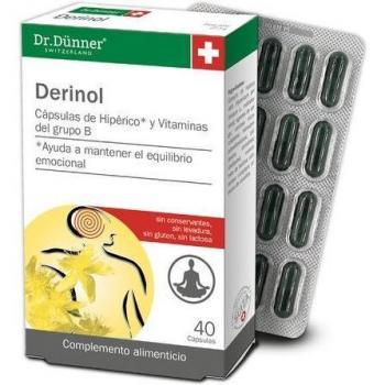 Dr. Dünner Derinol con Hipérico y Vitamina B, Sin Gluten, 40 Cápsulas