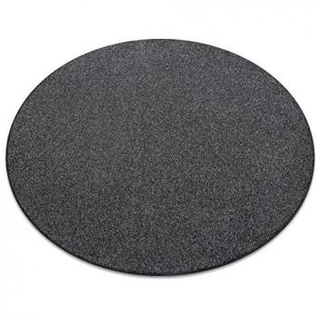 Alfombra Redonda Excellence Negra 170 cm, Diseño Simple y Moderno para Habitación y Salón