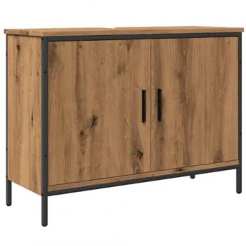 Armario lavabo baño madera ingeniería roble artisan 80x30x60 cm