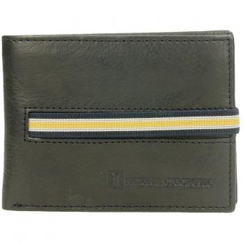 Billetero piel hombre mini monedero goma amarilla