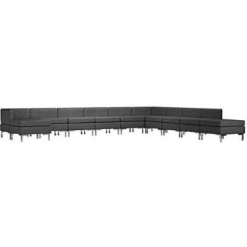 vidaXL Conjunto de sofás de 11 piezas tela gris oscuro