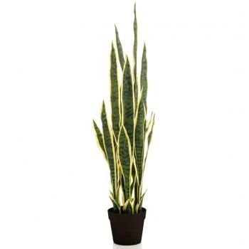 Planta Artificial Sansevieria en Jarrón Plástico 97 cm Verde